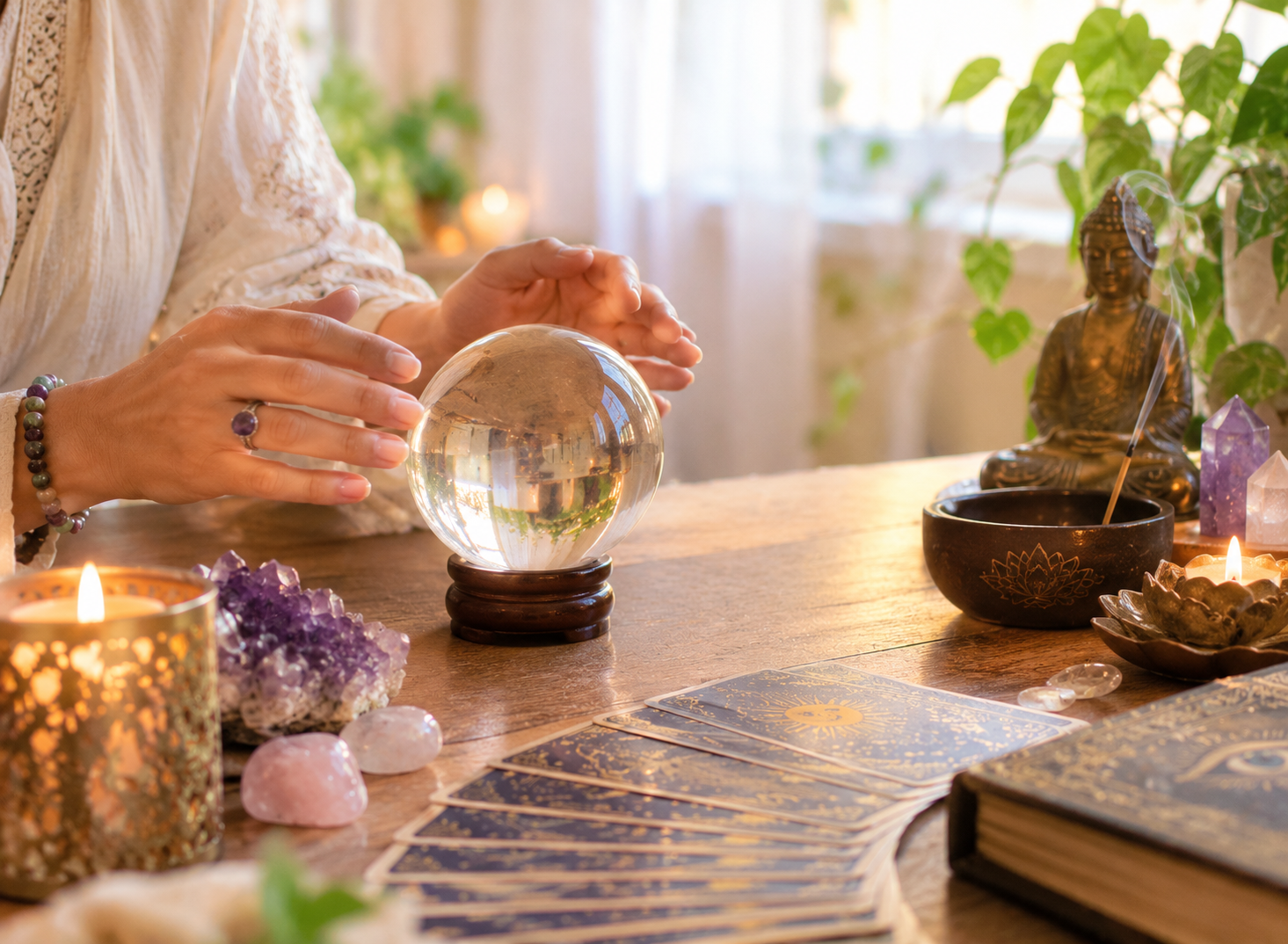 Mystical Crystal Ball Meditation Scene